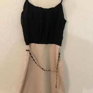 Black & beige dress